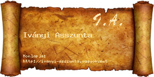 Iványi Asszunta névjegykártya